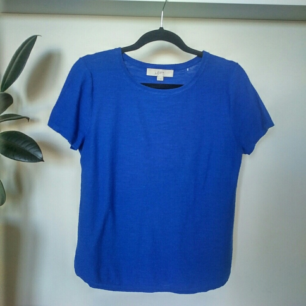 LOFT Blue Sweater Tee - M
